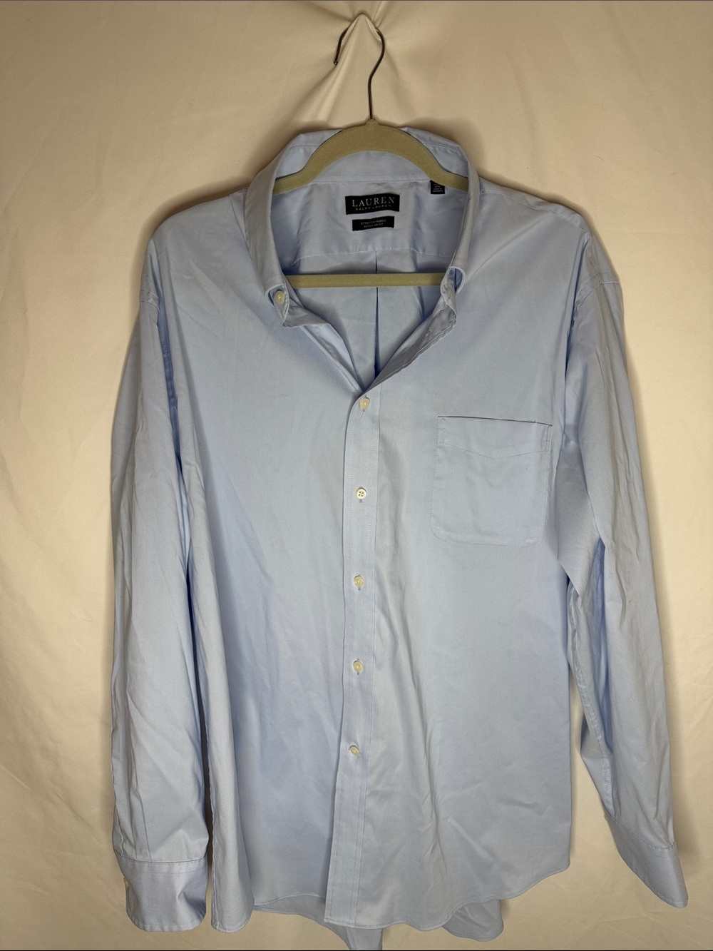 Lauren Ralph Lauren Pale Blue Button-Front Dress Shirt